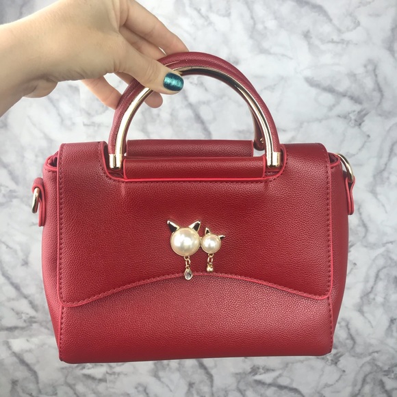 Red Pearl Cats Purse - Picture 3 of 12